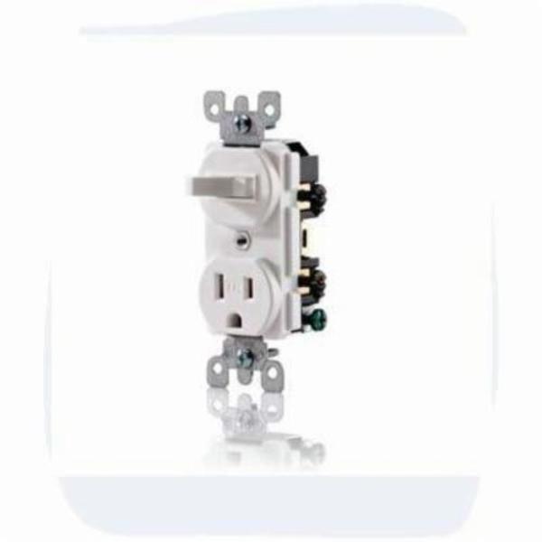 Leviton Wall Fixture 5-15R Sw Recep Combo Ivory T5225-I